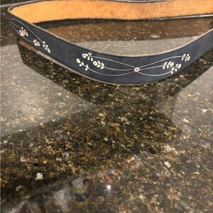 36” Leather Belt w/Silver Buckle